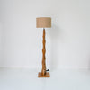 Dune Sculpted Wood Floor Lamp Front Perspective View 4