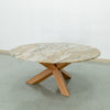 Eden Marble Lazy Susan Dining Table Perspective View 1