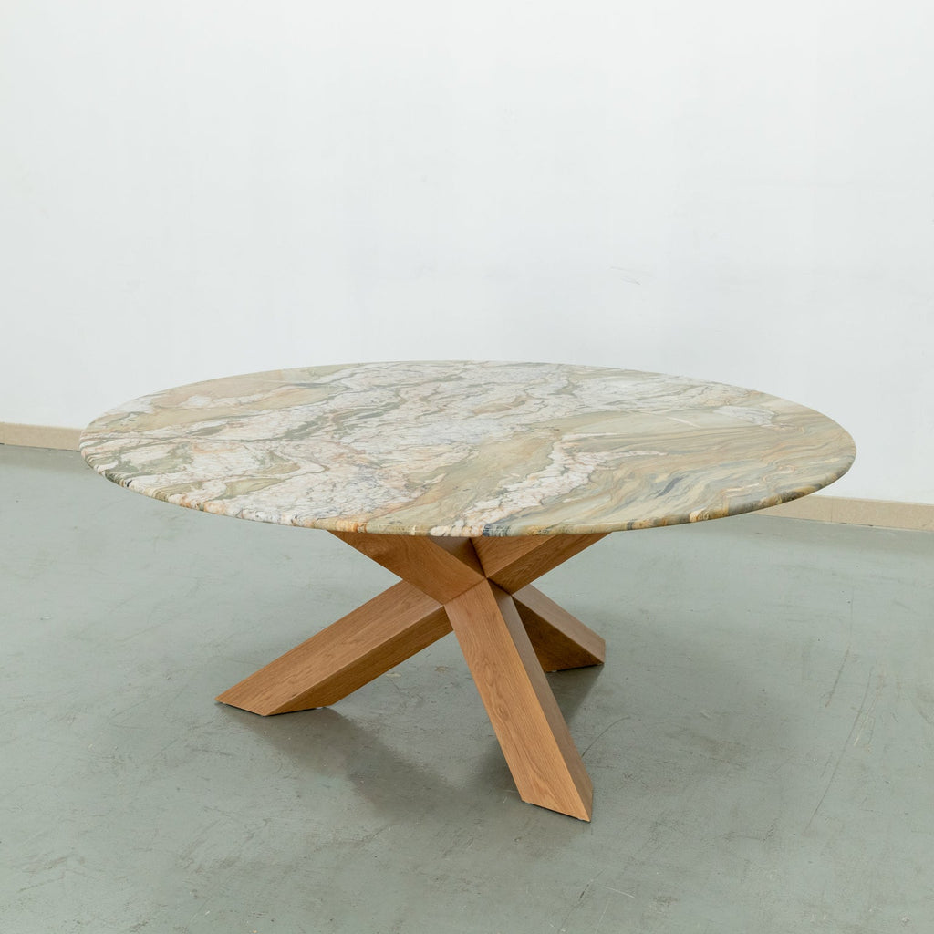 Eden Marble Lazy Susan Dining Table Perspective View 1