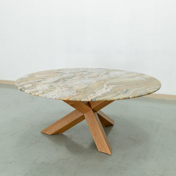 Eden Marble Lazy Susan Dining Table Perspective View 1