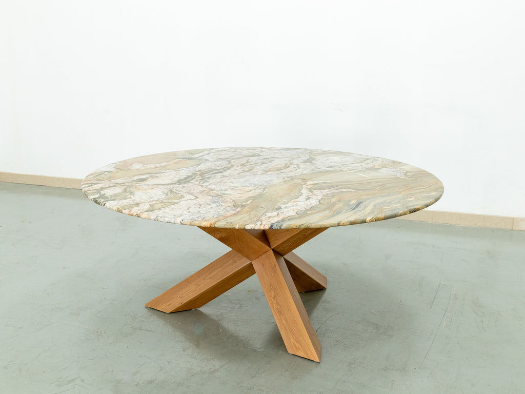 Eden Marble Lazy Susan Dining Table Perspective View 2