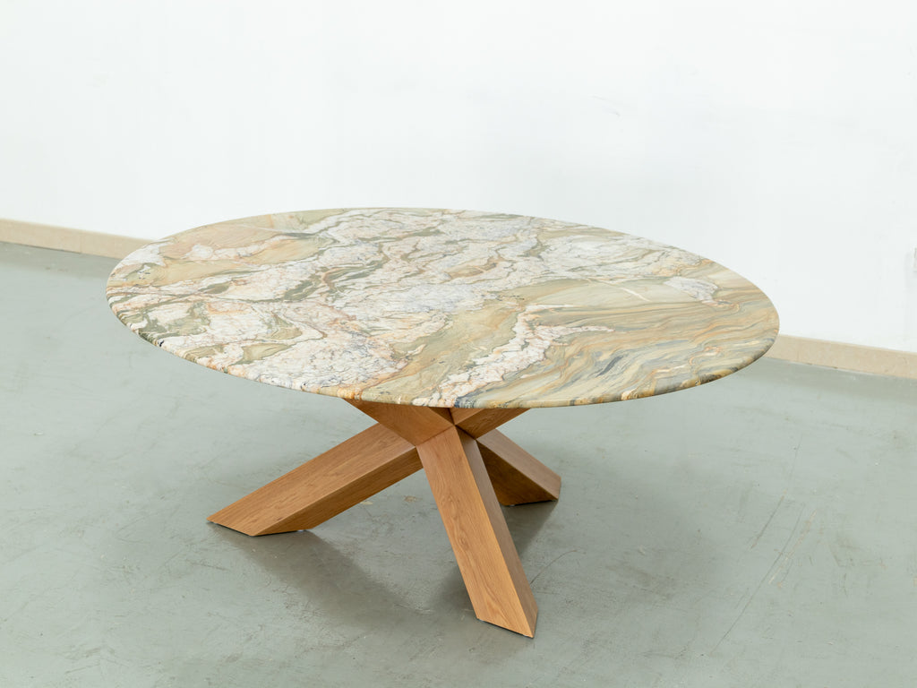 Eden Marble Lazy Susan Dining Table Perspective View 3