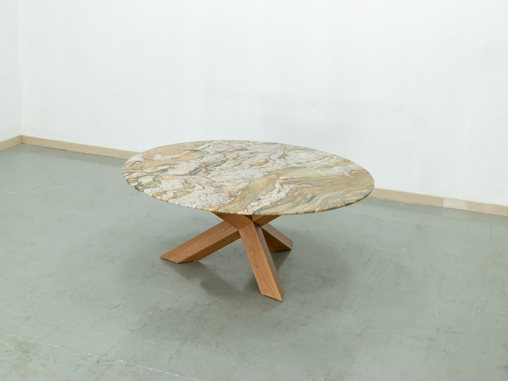 Eden Marble Lazy Susan Dining Table Perspective View 4