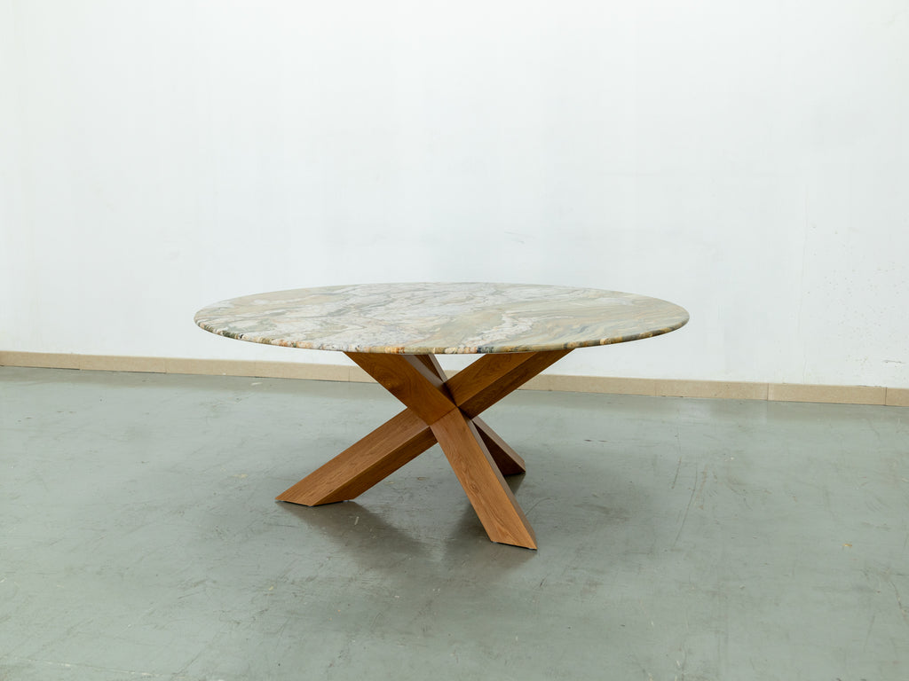 Eden Marble Lazy Susan Dining Table Perspective View 5