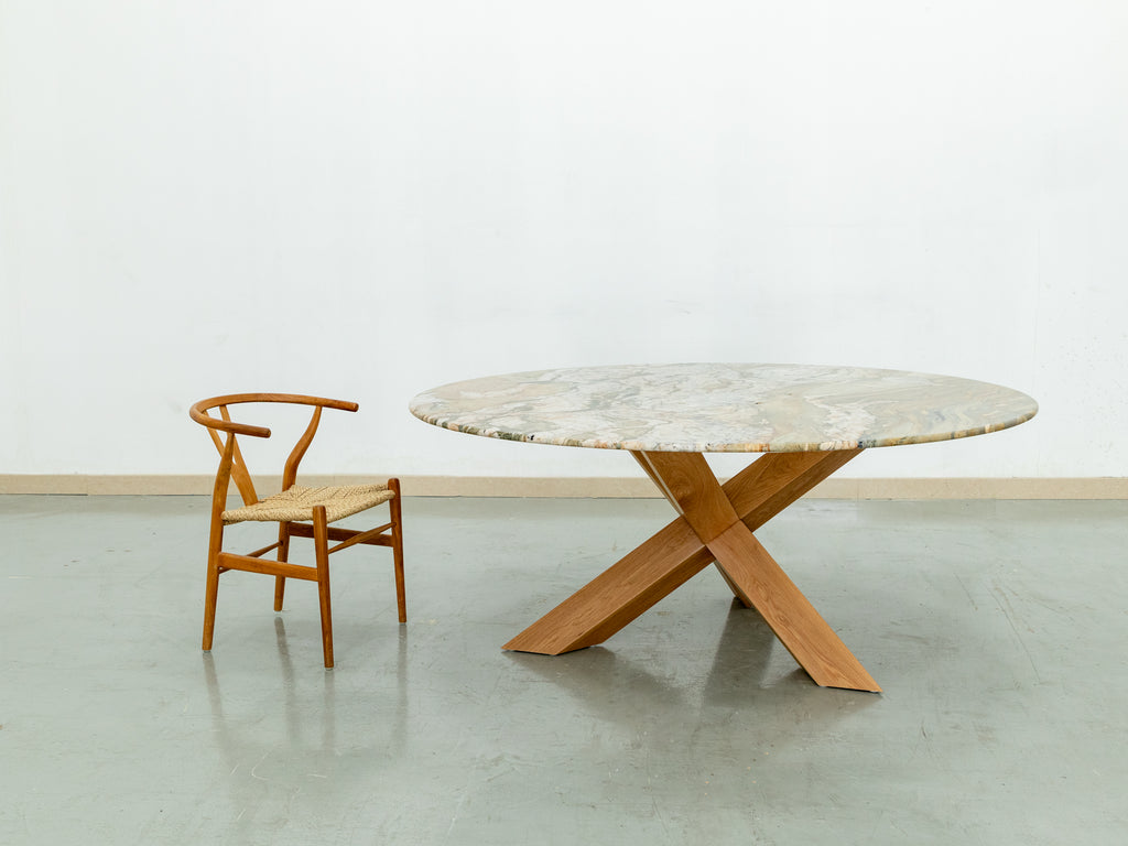 Eden Marble Lazy Susan Dining Table Perspective View 6