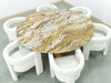 Eden Marble Lazy Susan Dining Table Perspective View 8