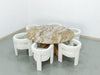 Eden Marble Lazy Susan Dining Table Perspective View 9