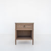 Elara Marble and Oak Nightstand Front View 1
