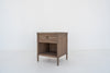 Elara Marble and Oak Nightstand Perspective View 1
