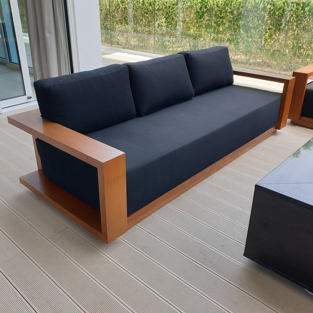 Elegant Teak 3 Seater Customer Home