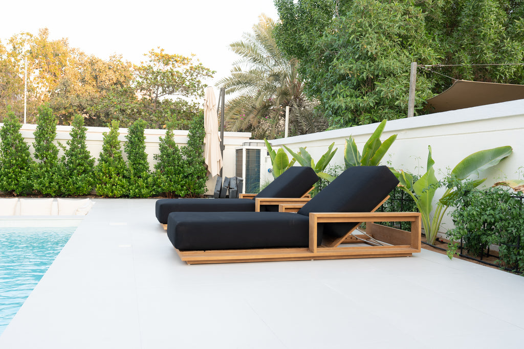 Elegant Teak Sun Lounger Customer Home 10