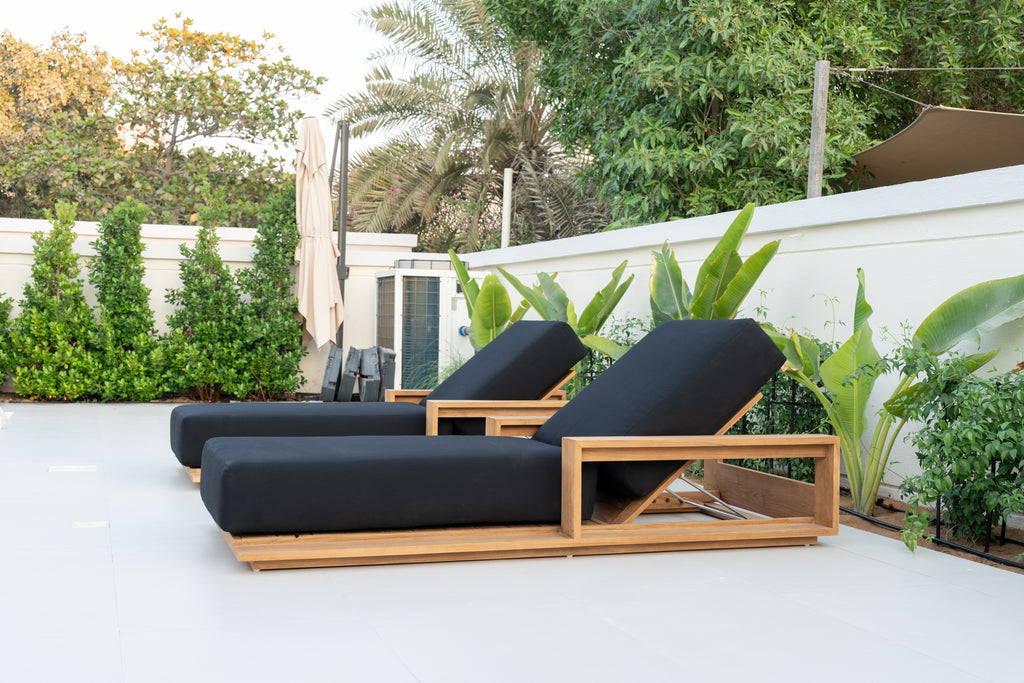 Elegant Teak Sun Lounger Customer Home 11
