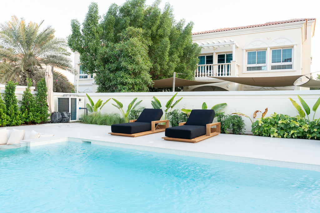 Elegant Teak Sun Lounger Customer Home 14