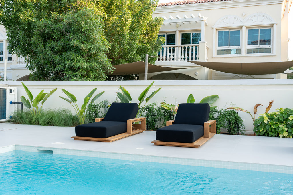 Elegant Teak Sun Lounger Customer Home 3