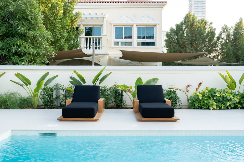 Elegant Teak Sun Lounger Customer Home 6