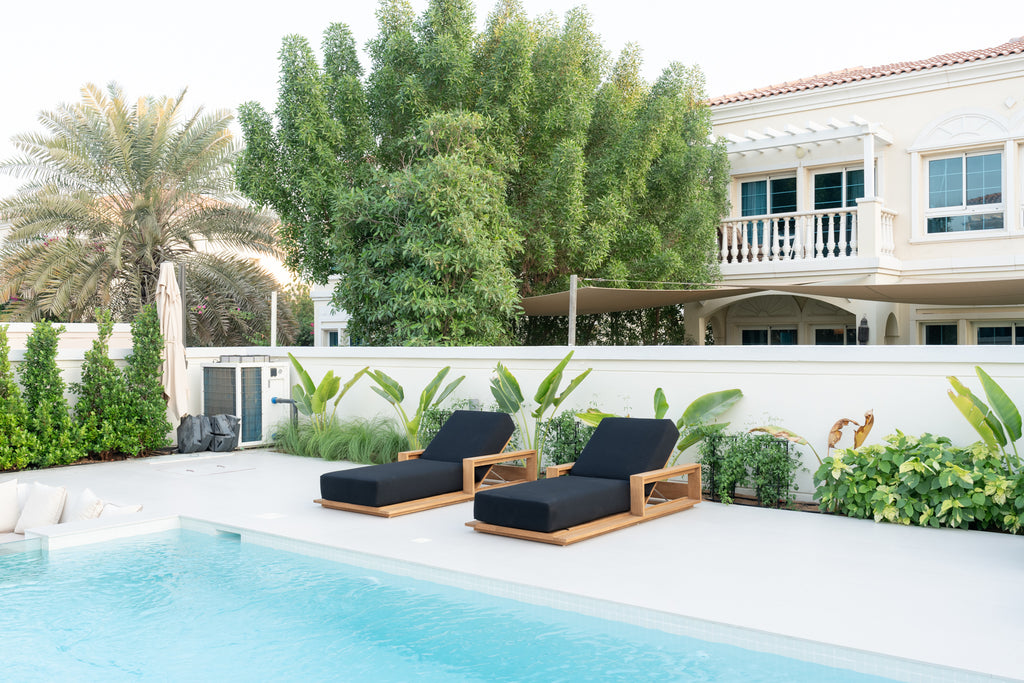 Elegant Teak Sun Lounger Customer Home 9