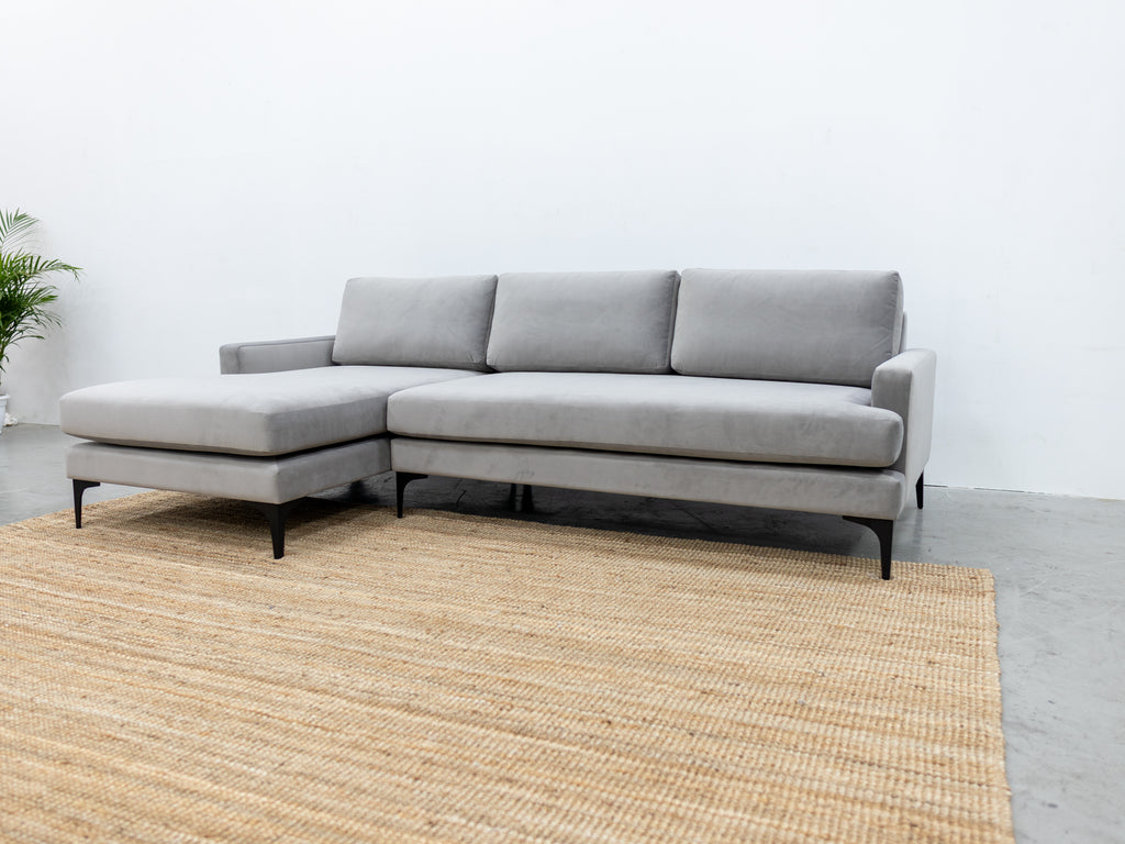 Elizabeth Velvet Sofa Side view