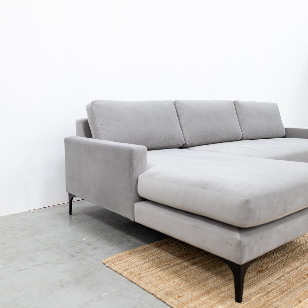 Elizabeth Velvet Sofa Side view