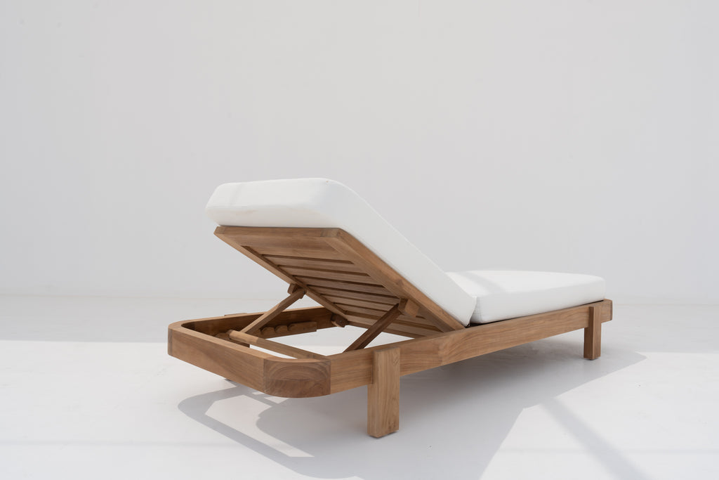 Elysian Teak Sun Lounger Back view