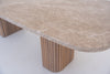 Emperador Marble Dining Table Detailed Top Texture View 2