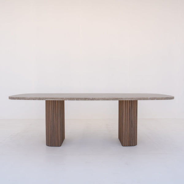 Emperador Marble Dining Table Front View 1