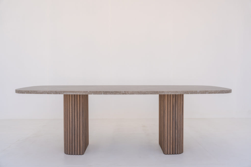 Emperador Marble Dining Table Front View 2