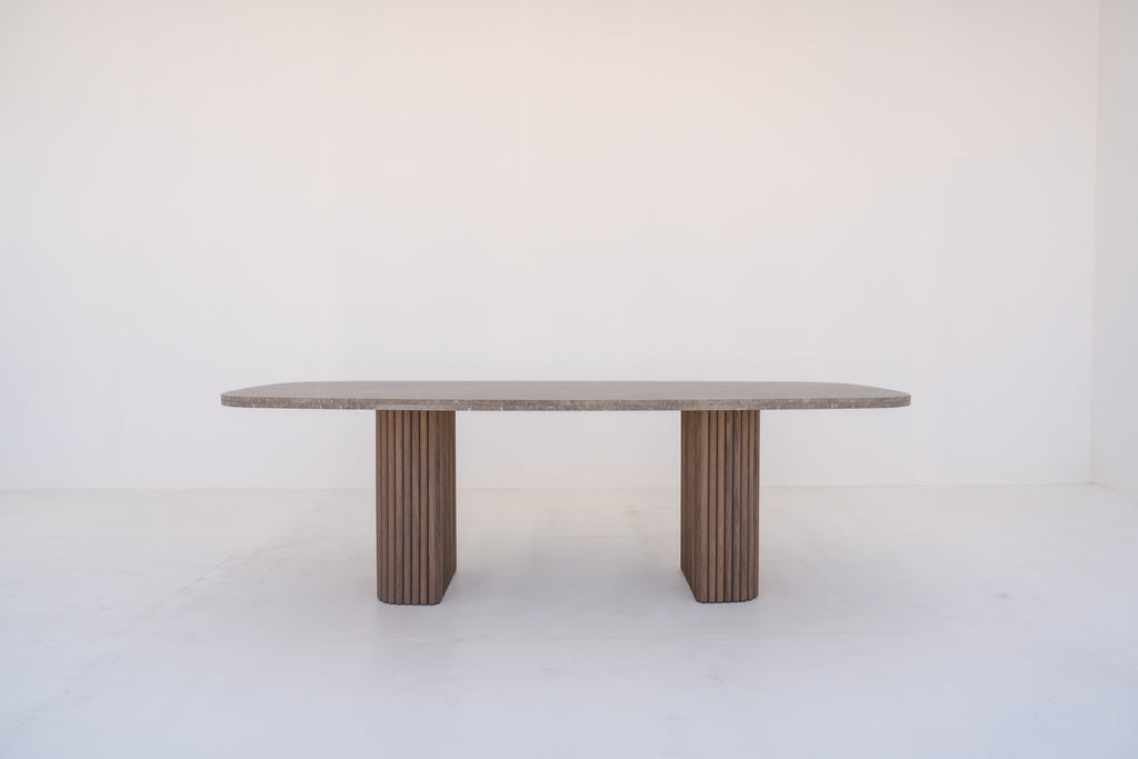 Emperador Marble Dining Table Front View 5