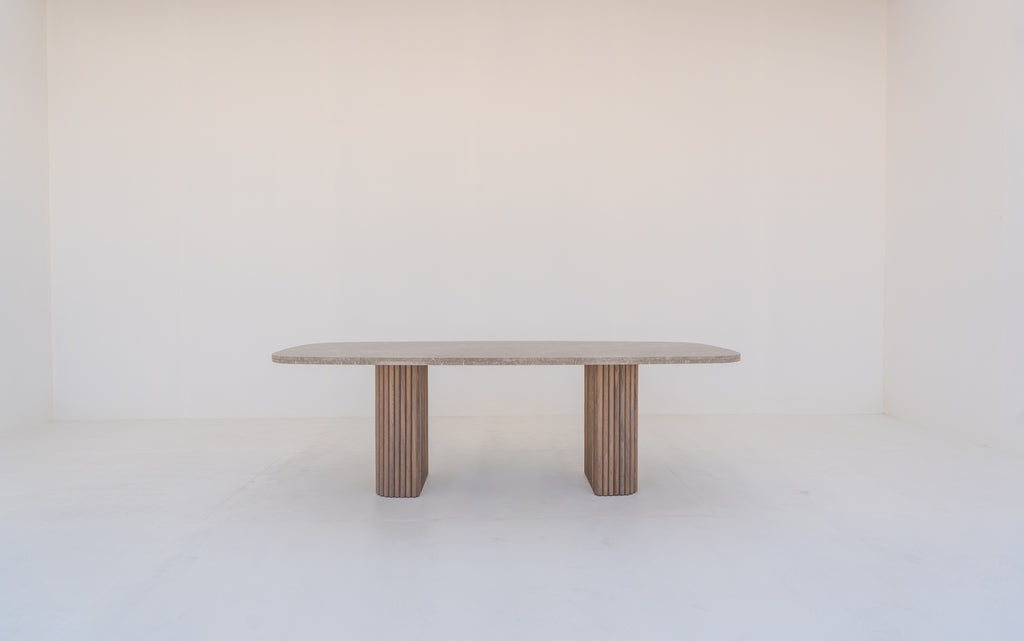 Emperador Marble Dining Table Front View 6