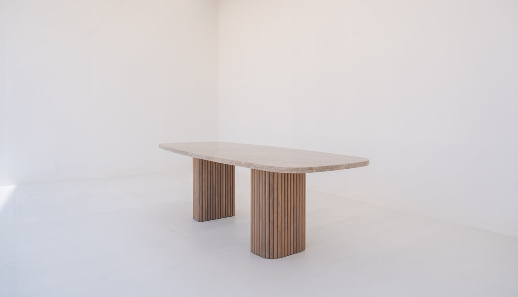 Emperador Marble Dining Table Perspective View 1