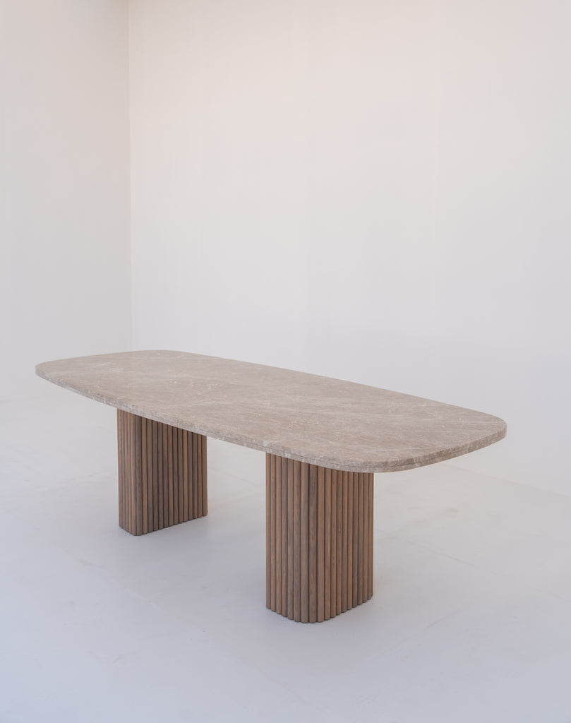 Emperador Marble Dining Table Perspective View 2