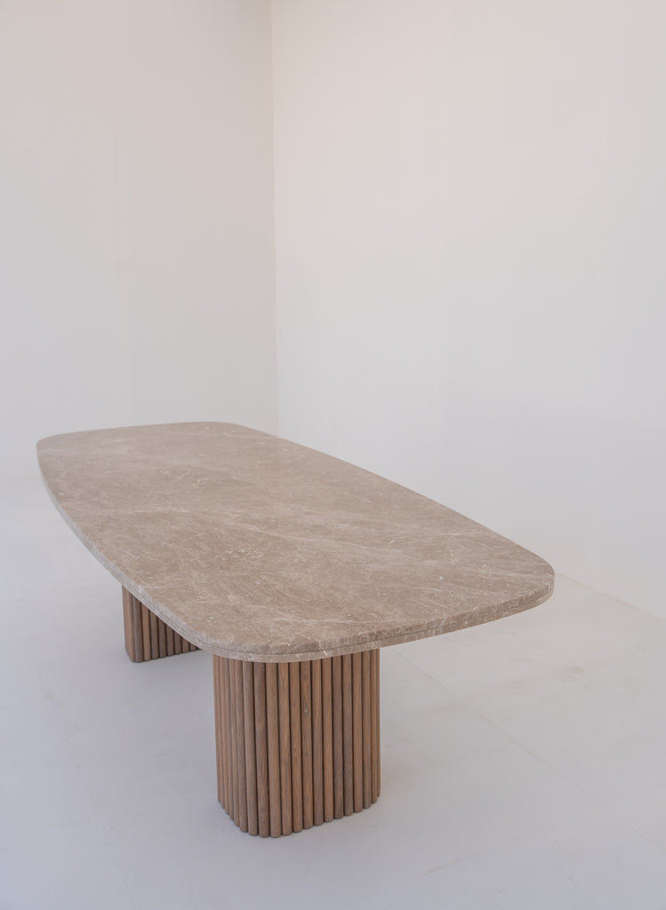 Emperador Marble Dining Table Perspective View 3