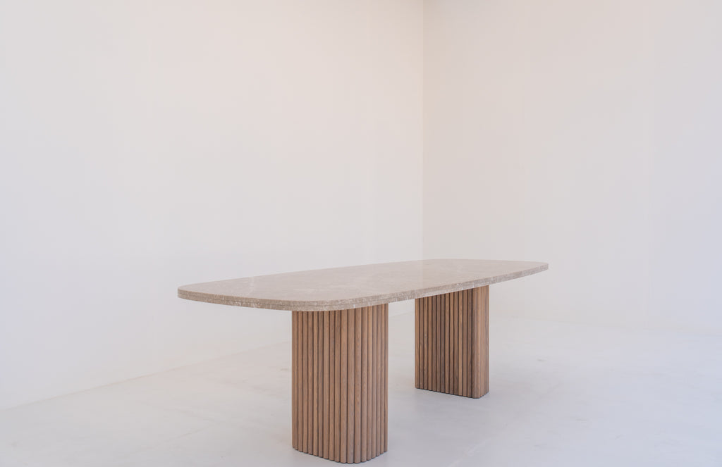 Emperador Marble Dining Table Perspective View 6