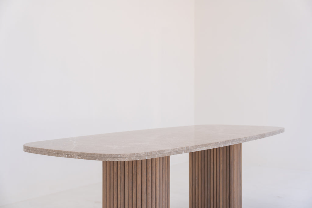Emperador Marble Dining Table Perspective View 7