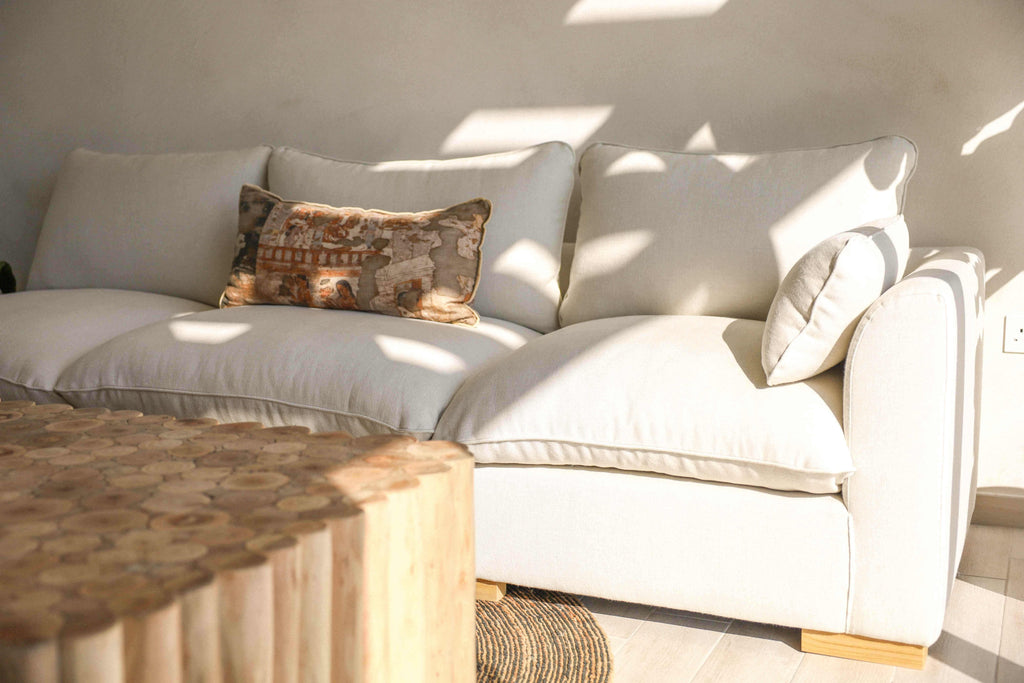 Etina Linen & Feather Sofa Perspective View 2