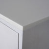 Form Microcement Bedside Table with Marble Top Perspective View 3