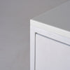 Form Microcement Bedside Table with Marble Top Perspective View 4