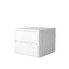 Form Microcement Bedside Table with Marble Top White Background View 2