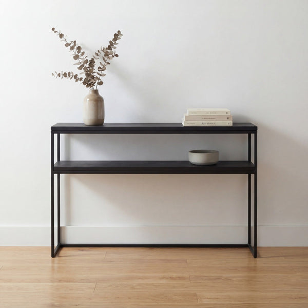 Foundry Console Table Indoor Front Perspective View