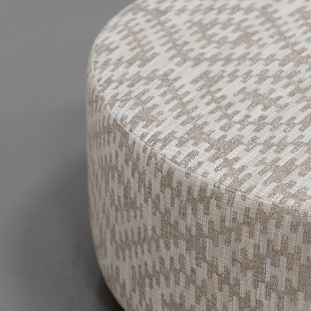 Freya Round Ottoman Detailed Fabric Top View 2