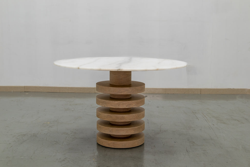 Halo Marble Dining Table Front View 3