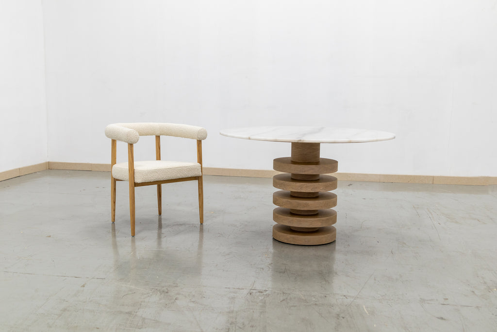 Halo Marble Dining Table Perspective View 4