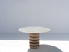Halo Marble Dining Table (Whitewashed Oak) Front View 2