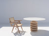 Halo Marble Dining Table (Whitewashed Oak) Perspective View 2