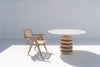 Halo Marble Dining Table (Whitewashed Oak) Perspective View 3