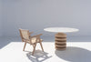 Halo Marble Dining Table (Whitewashed Oak) Perspective View 4
