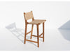 Hampshire Woven Teak Bar Chair Side view