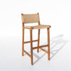 Hampshire Woven Teak Bar Chair Side view 3