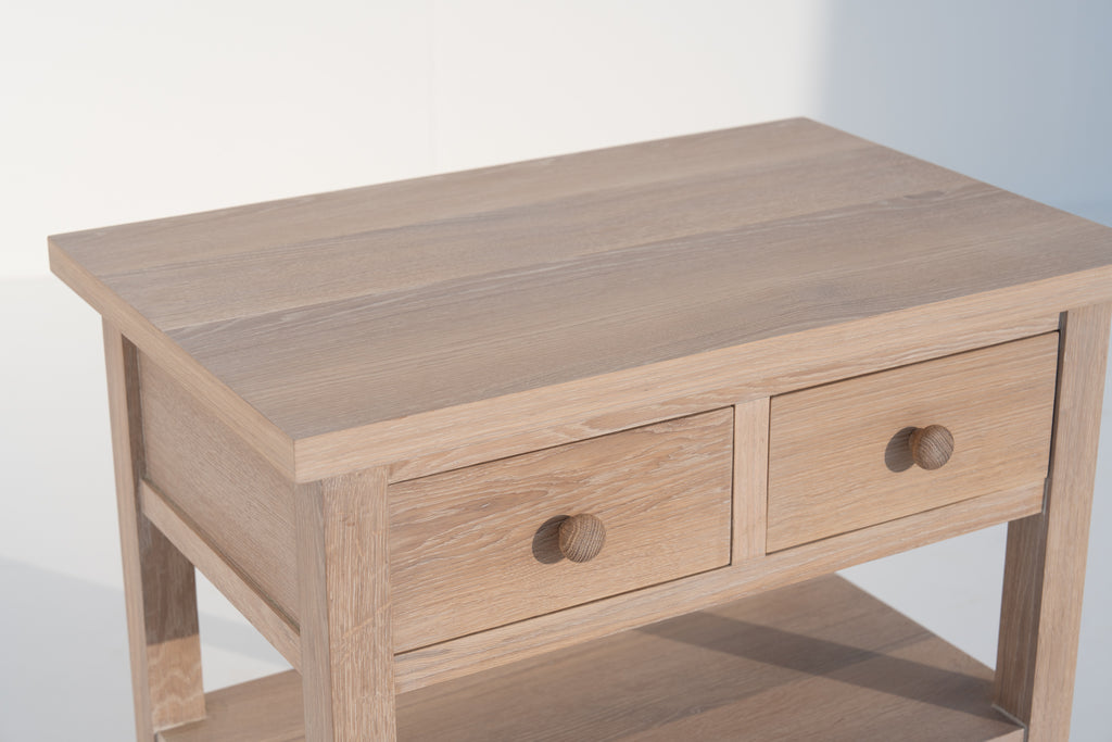 Hamptons Oak Bedside Table Detailed Texture View 6