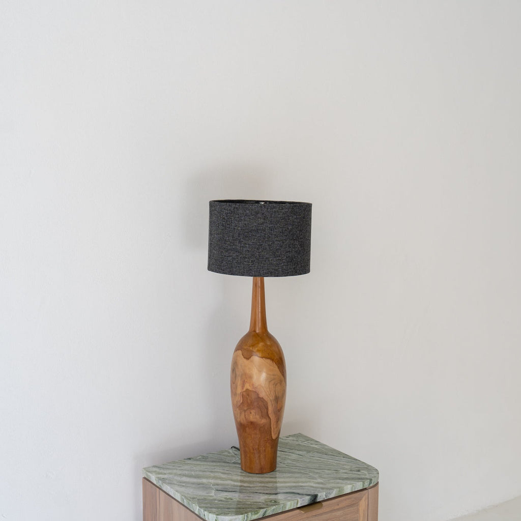 Harbour Teak Vase Table Lamp Perspective View 1