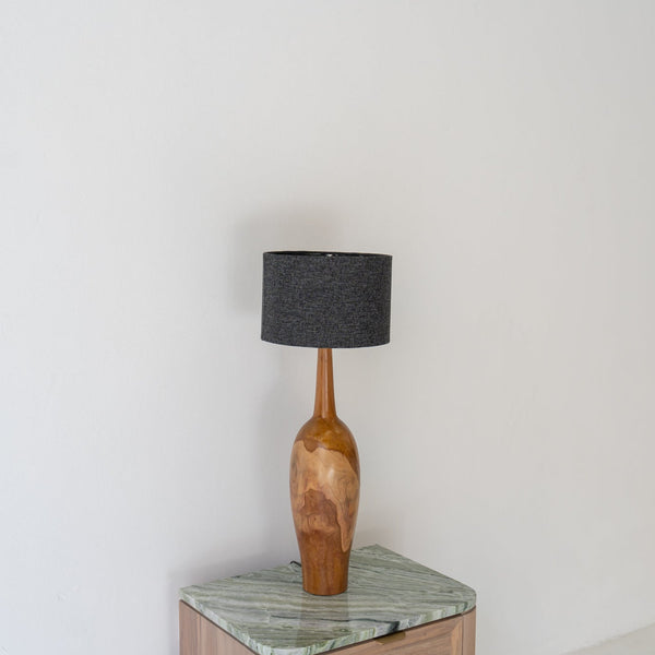 Harbour Teak Vase Table Lamp Perspective View 1
